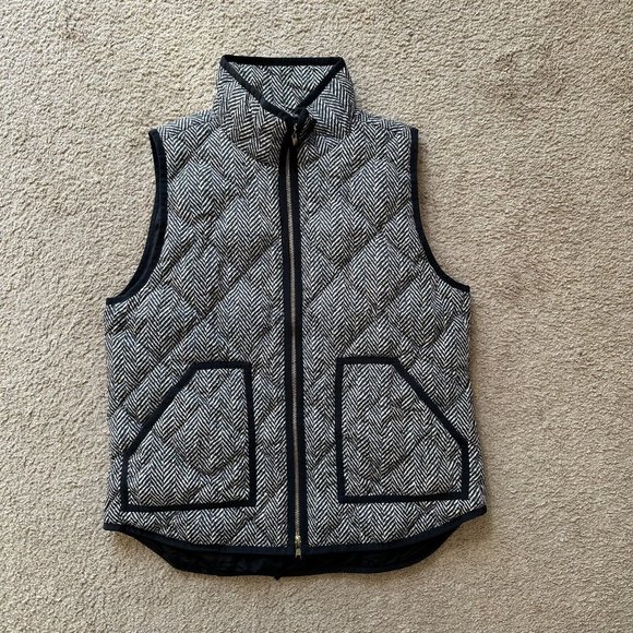 J. Crew Jackets & Blazers - J Crew Vest Womens Medium Full Zip Down Fill Quilted Mock Neck Pockets